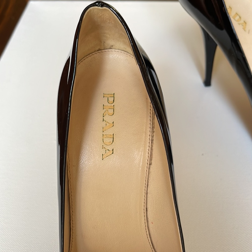 Prada Black Peep Toe Heels. Size 40. - Picture 3 of 7